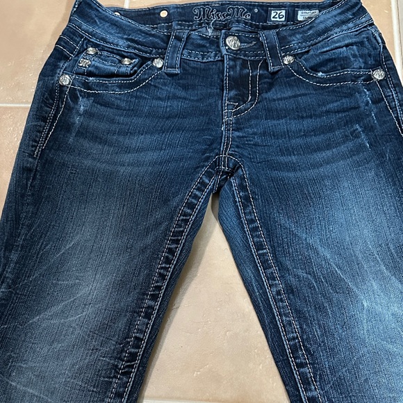 Miss Me Dark Blue Jeans with Silver Accents - Picture 2 of 14